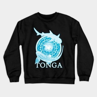 Zebra Shark and Whitetip Reef Shark Tonga diving Crewneck Sweatshirt